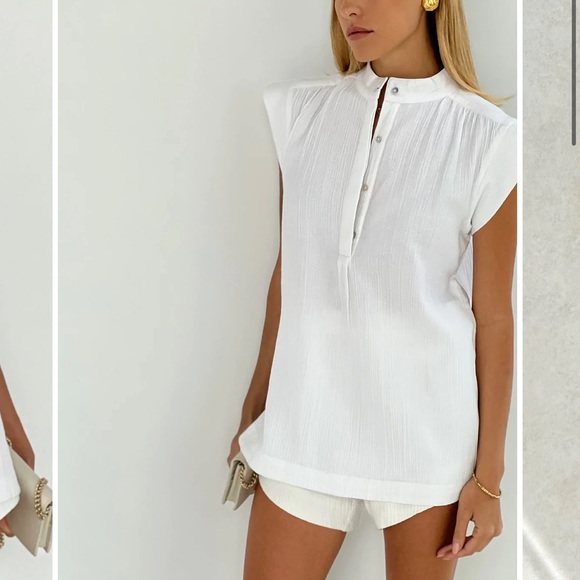 VITA GRACE Irina Cotton Day Blouse | Seashell Cream - Picture 3 of 5